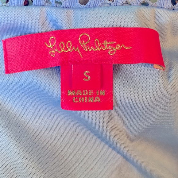 NWT Lilly Pulitzer Sleeveless Flowing Leaf Lace Janine Shift Dress Periwinkle - Picture 6 of 8